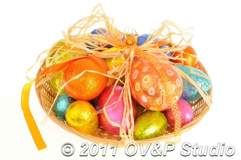 Basket of easter eggs