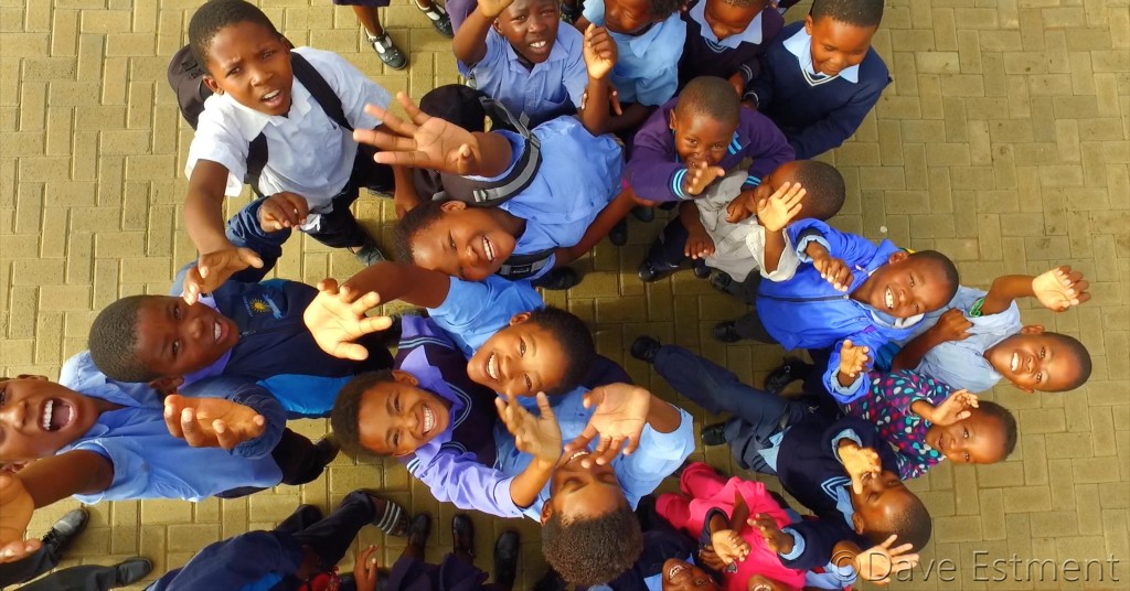 Aerial Photo of School Children