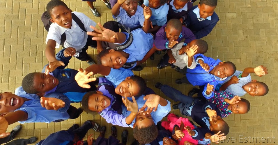 Aerial Photo of School Children